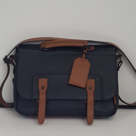 Aldo Bags Mens Aldo Black Brown Messenger Laptop Bag Brief Case